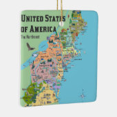 米国の北の東の地図 セラミックオーナメント (右)