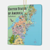 米国の北の東の地図 セラミックオーナメント (左)