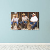 米国の北米。カウボーイリラックスズと キャンバスプリント (インサイチュ (ウッドフロア))