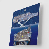 米国の原子力空母 スクエア壁時計 (傾斜)