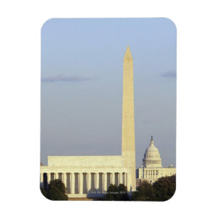 米国の国会議事堂の建物とのWashington D.C.のスカイライン マグネット