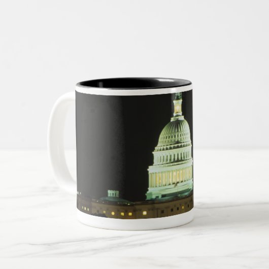 米国の国会議事堂の建物、アメリカ合衆国議会、 ツートーンマグカップ (正面左)