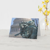 米国の国会議事堂の建物 カード (黄色い花)