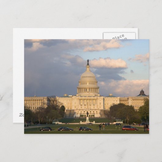米国の国会議事堂の建物 ポストカード (正面/裏面)