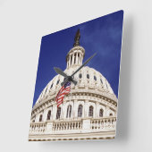 米国の国会議事堂の建物、Washington D.C. スクエア壁時計 (傾斜)