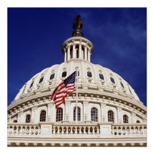 米国の国会議事堂の建物、Washington D.C. ポスター