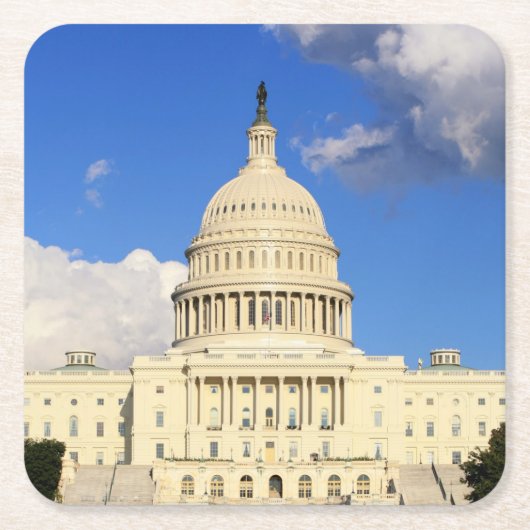 米国の国会議事堂の建物、Washington D.C.、米国 スクエアペーパーコースター (正面)