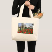 米国の国会議事堂の春の花 ラージトートバッグ (正面(商品))