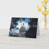 米国の国会議事堂 カード (黄色い花)