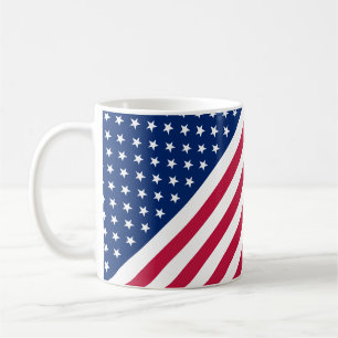 米国の国旗がストライプ7月4日の紅茶コーヒーマグ コーヒーマグカップ
