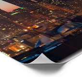 米国の国旗が月の間を飛んでいる ポスター (角)