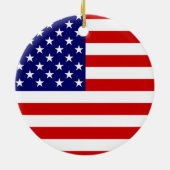 米国の国旗と国旗 セラミックオーナメント (裏面)