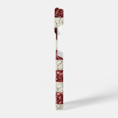 米国の国旗の赤い金ゴールド青い素朴なキラキラ iPhoneケース (左側面)