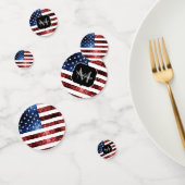 米国の国旗の赤い青いきらめきグリッターモノグラム コンフェッティ (グループ)