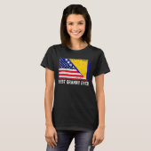 米国の国旗ボスニア・ヘルツェゴビナ最高の国旗グラニーE Tシャツ (正面フル)