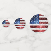 米国の国旗赤白青の輝きグリッターSweet 16 コンフェッティ (裏面)