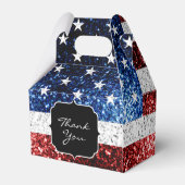 米国の国旗赤白青の輝きグリッターSweet 16 フェイバーボックス (裏面サイド)