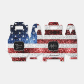 米国の国旗赤白青の輝きグリッターSweet 16 フェイバーボックス (折り畳みなし)