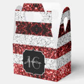 米国の国旗赤白青の輝きグリッターSweet 16 フェイバーボックス (オープン)