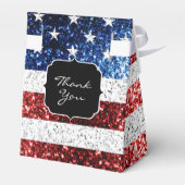 米国の国旗赤白青の輝きグリッターSweet 16 フェイバーボックス (裏面サイド)