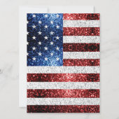 米国の国旗赤白青の輝きグリッターSweet 16 招待状 (裏面)