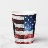 米国の国旗赤白青の輝きグリッターSweet 16 紙コップ (右)