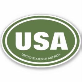 米国の国番号の略称グリーンオーバルビニル シール