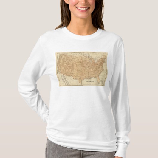 米国の地勢特徴 Tシャツ (正面)