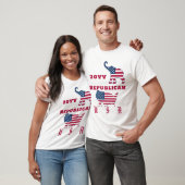 米国の地図と共和党パーティー象の国旗の選挙 Tシャツ (ユニセックス)