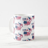 米国の地図と国旗の政治的共和制パーティー コーヒーマグカップ (正面左)