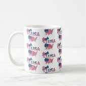 米国の地図と国旗の政治的民主党のパーティーロバ コーヒーマグカップ (左)