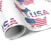 米国の地図と国旗の政治的民主党のパーティーロバ ラッピングペーパー (ロールコーナー)