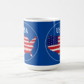 米国の地図と国旗 コーヒーマグカップ (中央)