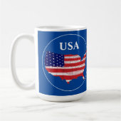 米国の地図と国旗 コーヒーマグカップ (左)