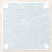 米国の地図の青写真 ガラスコースター (裏面)