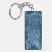 米国の地図の青写真 キーホルダー (正面左)