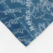 米国の地図の青写真 フリースブランケット (角)