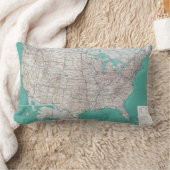 米国の地図のLumbarの枕 ランバークッション (ブランケット)