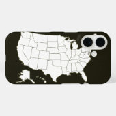 米国の地図は白黒 Case-Mate iPhoneケース (裏面 (横))