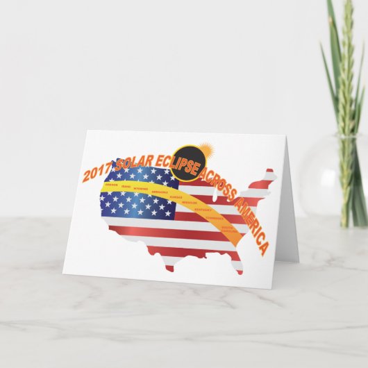 米国の地図を渡る2017総日食 カード (正面)