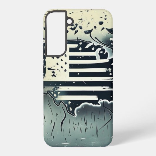 米国の地図アメリカ国旗の電話事件 SAMSUNG GALAXYケース (裏面)