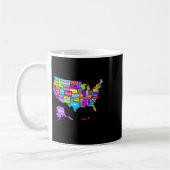 米国の地図カラフルと州N コーヒーマグカップ (左)