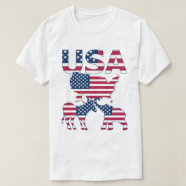 米国の地図ロバ・ゾウ国旗の政治的選挙 Tシャツ