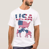 米国の地図ロバ・ゾウ国旗の政治的選挙 Tシャツ (正面)