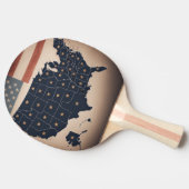 米国の地図ヴィンテージ 卓球ラケット (横)