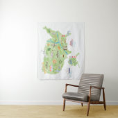 米国の地図図解入りの、写真付きの タペストリー (インサイチュ)