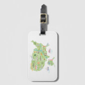 米国の地図図解入りの、写真付きの ラゲッジタグ (正面縦)