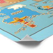 米国の地図子供へ ポスター (角)