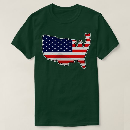 米国の地図統一された州国旗Love Patriotism America Tシャツ (デザイン正面)