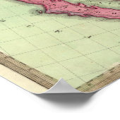 米国の地図1833 ポスター (角)